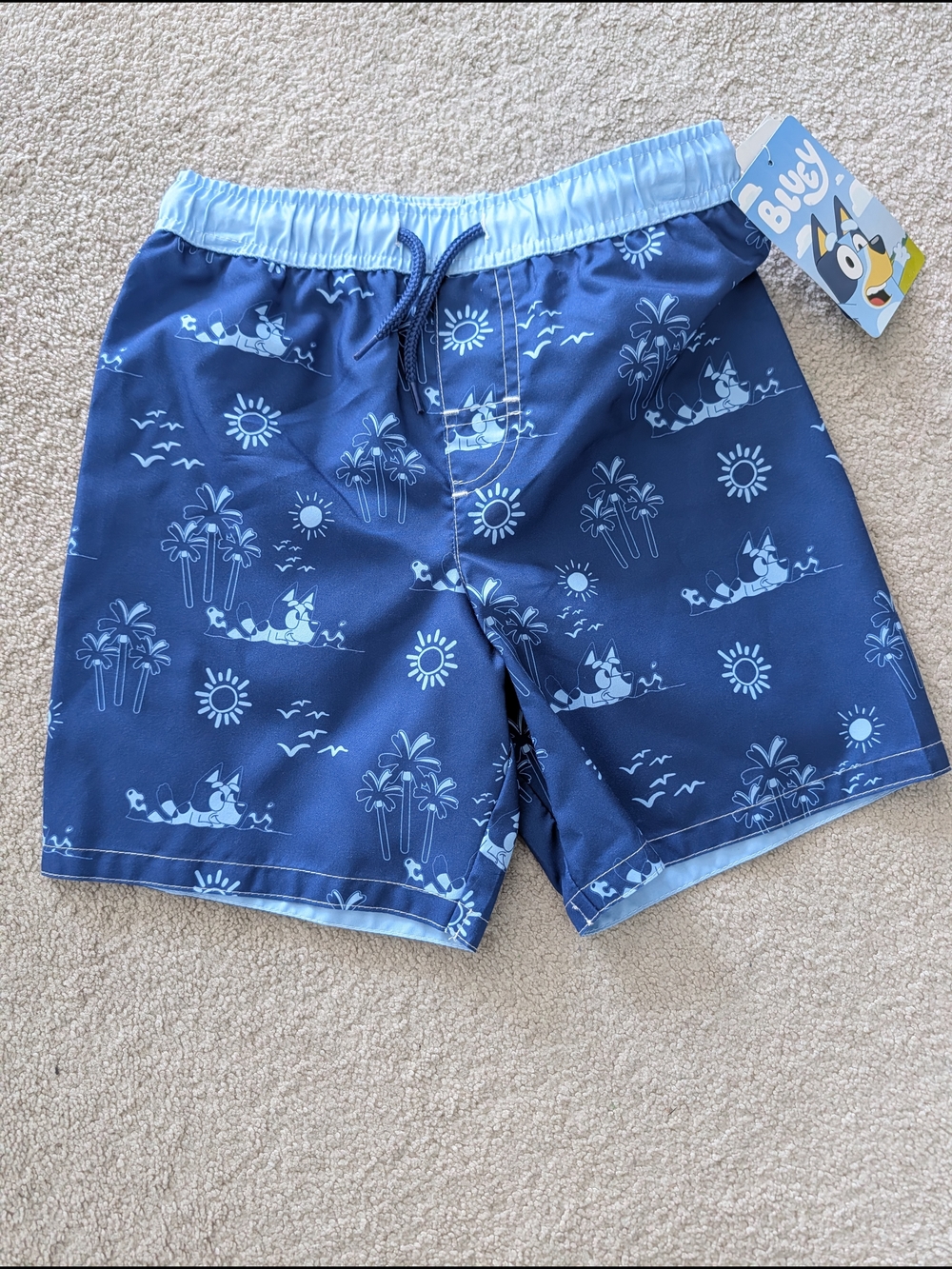 Bluey Boys' Navy & Light Blue Swim Trunks Size 7